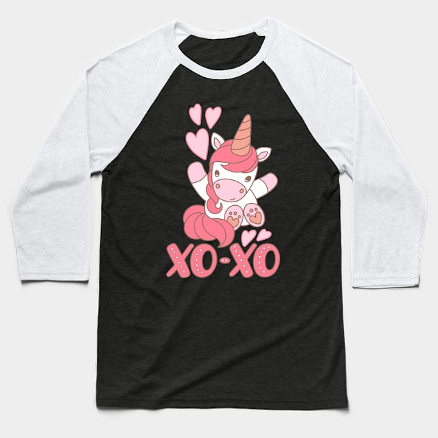 Xo-xo Unicorn Baseball T-Shirt by Mashmuh